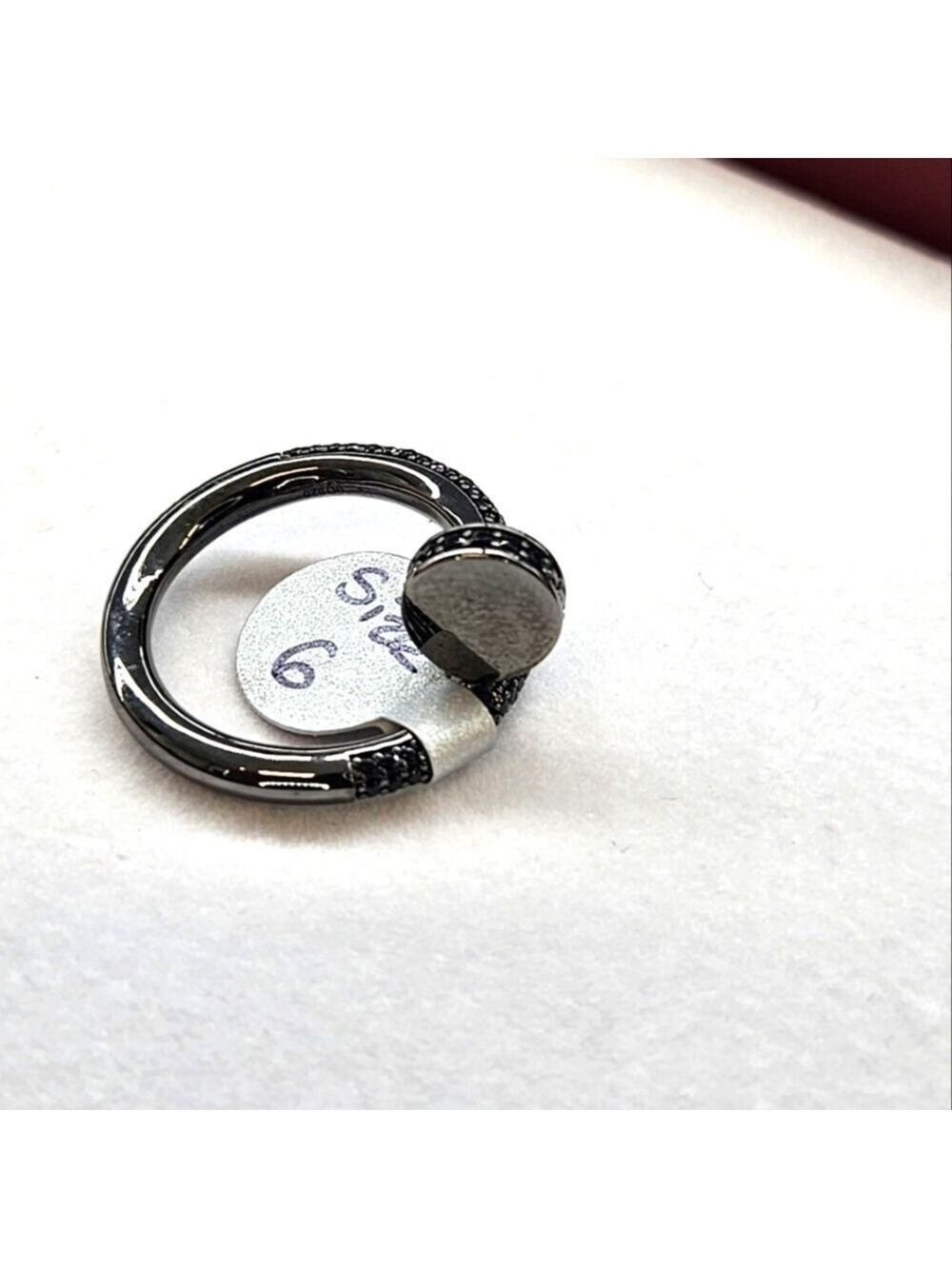 925 Sterling silver nail ring black rhodium - Picture 3 of 8